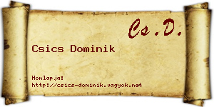 Csics Dominik névjegykártya